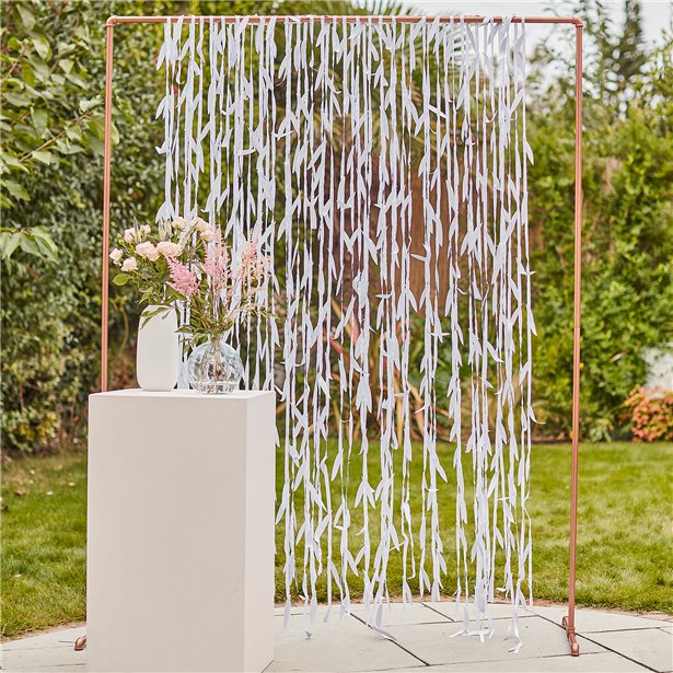 White Leaf Ribbon Backdrop – product image 1