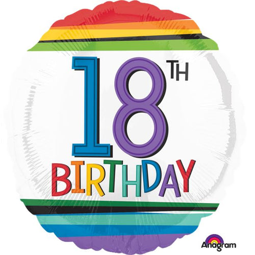 18th Birthday Rainbow Balloon - 18" Foil – product image 1