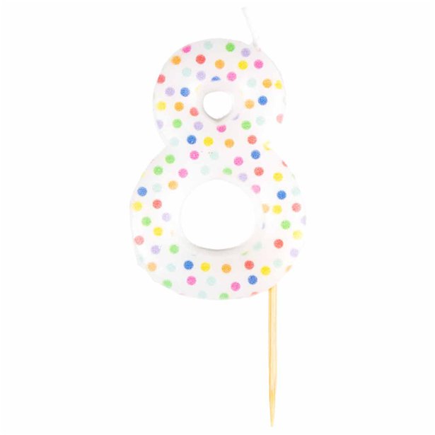 Number 8 Dots Candle