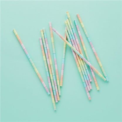 Eco Pastel Rainbow Paper Straws (20pk)