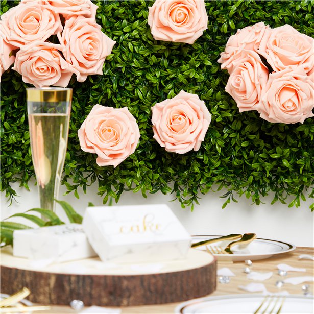 Peach Foam Rose Bud Decorations (5pk) – product image 1