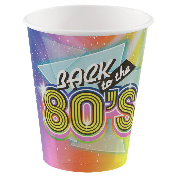 80's Paper Cups - 270cm (10pk) – product image 2