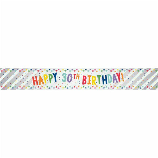 Happy 30th Birthday Foil Banner - 1.74m