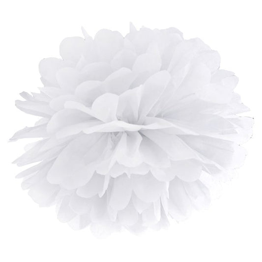 White Pom Pom Decoration - 25cm
