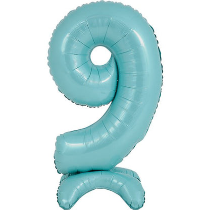 Pastel Blue Standing Number Balloons - 25" Air Fill