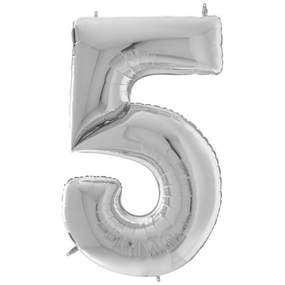 Silver Foil Number Balloons - 64"
