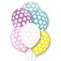 Polka Dot Print Assorted Latex Balloons - 11" (6pk)