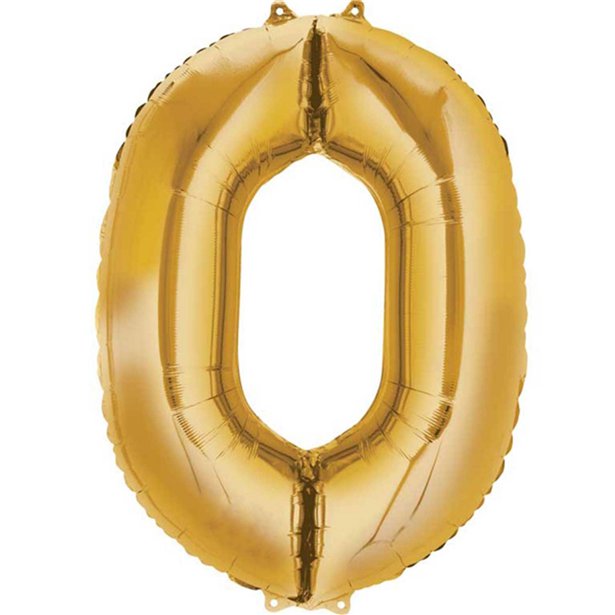 Gold Foil Number Balloons - 16" Air Fill