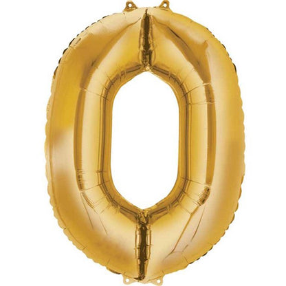 Gold Foil Number Balloons - 16" Air Fill