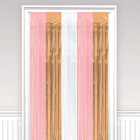 Rose Gold Blush Foil Curtain - 2.4m