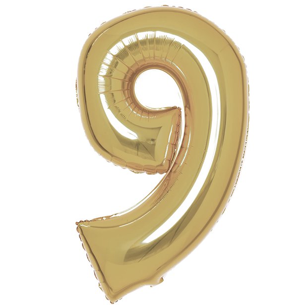 White Gold Foil Number Balloons - 34"