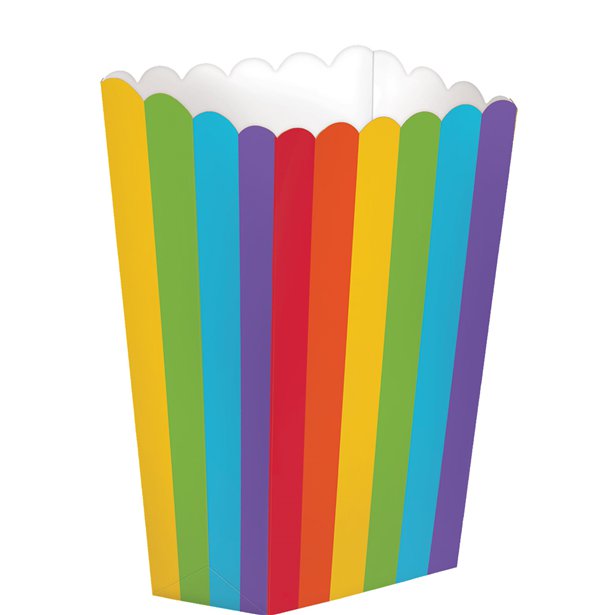 Small Rainbow Popcorn Boxes - 13cm (5pk)