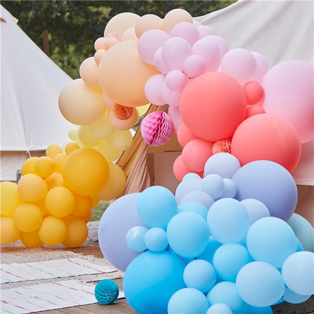 Brights & Fans Balloon Arch Backdrop - 200 Balloons – product image 3