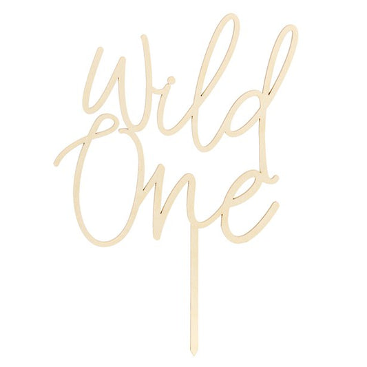 Wild One Wooden Cake Topper - 22cm