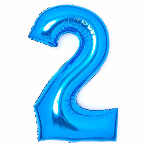 Blue Foil Number Balloons - 34" – number 2 – product image 4