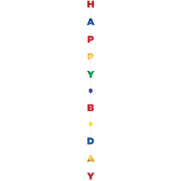 Happy Birthday Glittery Balloon Tail - 1.8m – product image 1