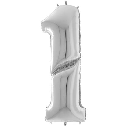 Silver Foil Number Balloons - 64"