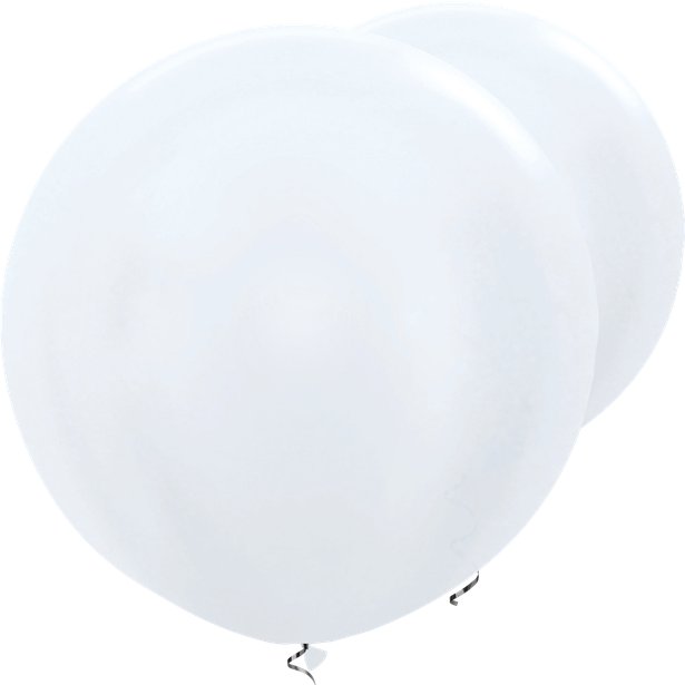 Satin White Giant Balloons - 36" Latex (2pk)