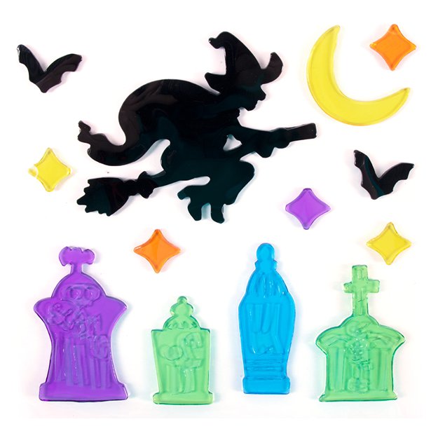 Witch & Tombstone Gel Window Cling – product image 2