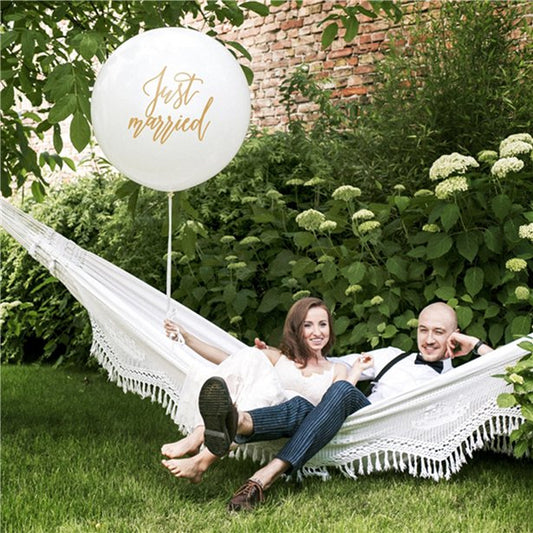 Gold Just Married Giant Balloon - 36" Latex