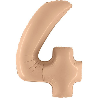 Satin Nude Foil Number Balloons - 40"