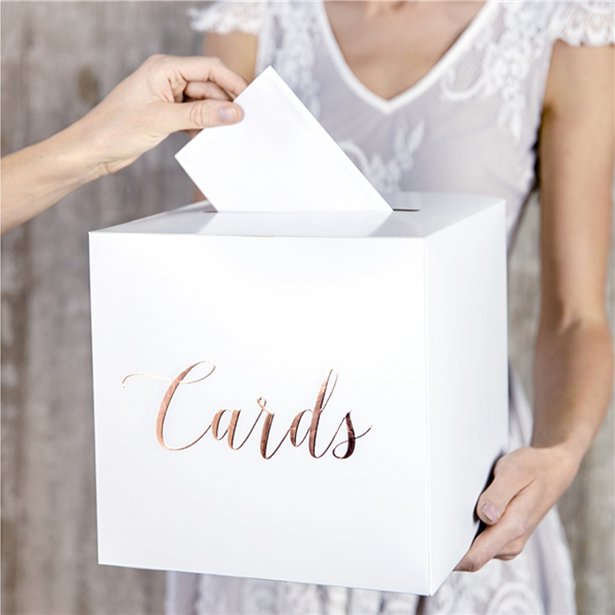 Rose Gold Cards Wedding Post Box – product image 2