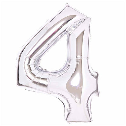 Silver Foil Number Balloons - 34"