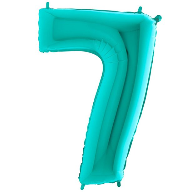 Tiffany Blue Foil Number Balloons - 40" – number 7 – product image 9