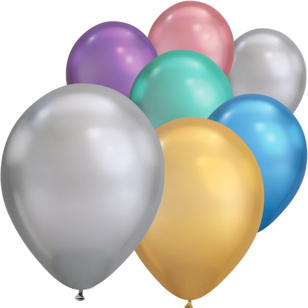 Assorted Chrome Balloons - 11" Latex (100pk)