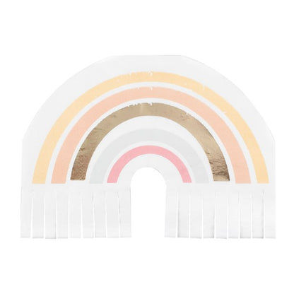 Gold Foiled Natural Rainbow Fringe Napkins (16pk)