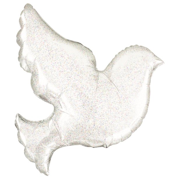 Large Holographic Dove Supersize Foil Balloon - 34" – product image 1