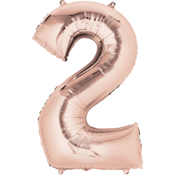 Rose Gold Foil Number Balloons - 34" – number 2 – product image 4
