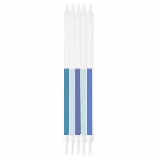 Blue Mix Tall Candles - 16cm (10pk)
