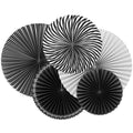 Black & White Paper Fan Decorations - 40cm (5pk) – product image 1