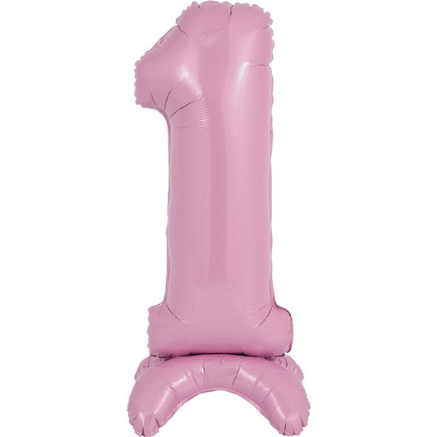 Pastel Pink Standing Number Balloons - 25" Air Fill – number 1 – product image 3