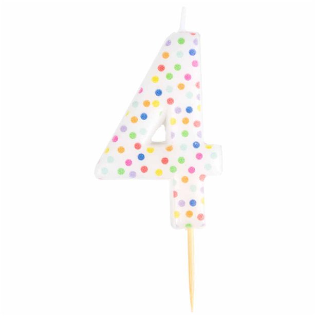 Number 4 Dots Candle