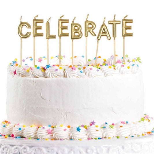 Celebrate Gold Pick Candles
