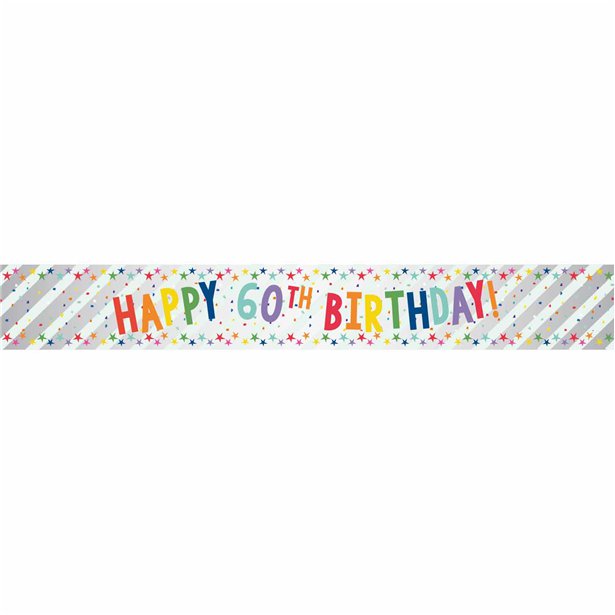 Happy 60th Birthday Foil Banner - 1.74m