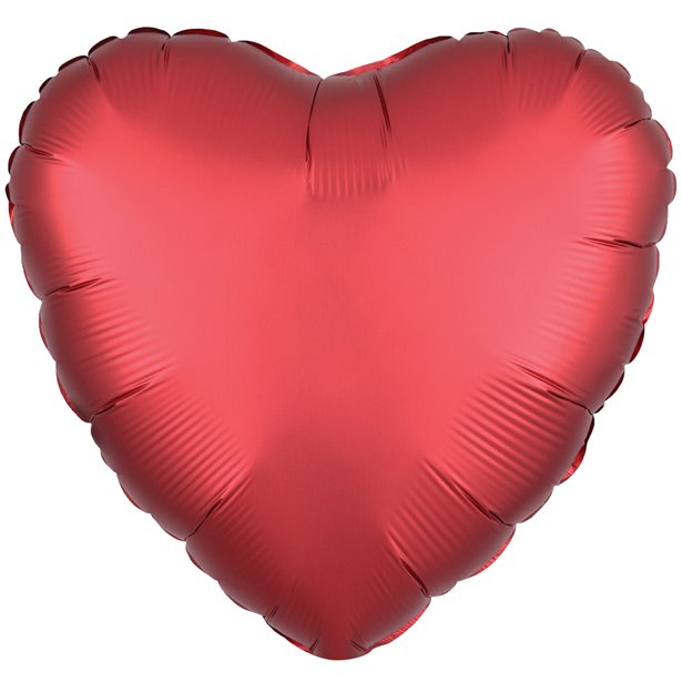 Sangria Red Satin Luxe Heart Balloon - 18" Foil - unpackaged