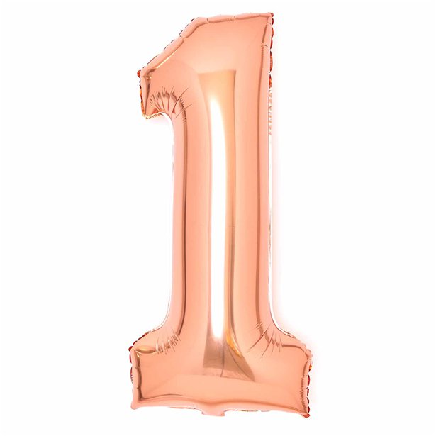 Rose Copper Foil Number Balloons - 34"