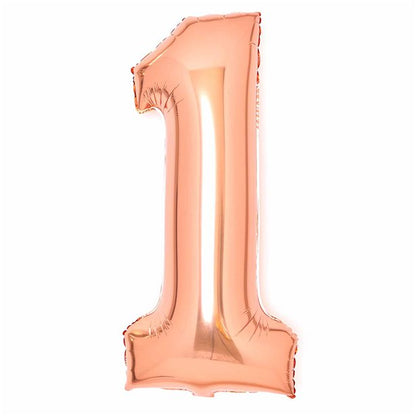 Rose Copper Foil Number Balloons - 34"