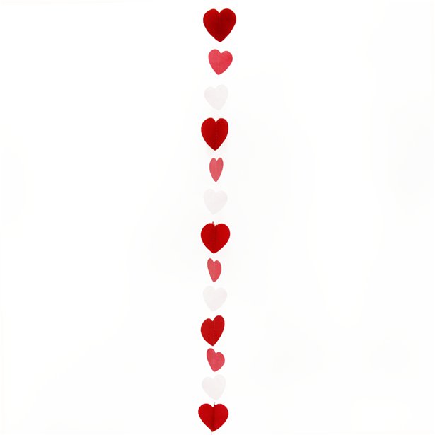Red, Pink & White Paper Balloon Tail - 1.2m – product image 1