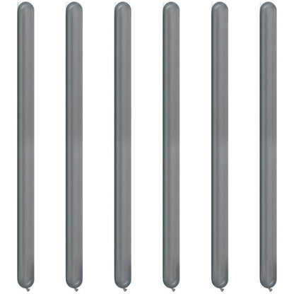 Silver Chrome Modelling Balloons - 260Q Latex (100pk)