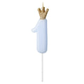 Pastel Blue Crown Number 1 Candle - 9.5cm – product image 1