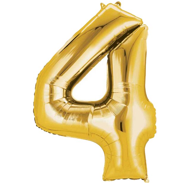Gold Foil Number Balloons - 16" Air Fill