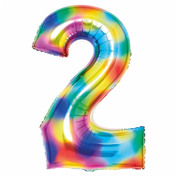 Rainbow Foil Number Balloon - 34" – number 2 – product image 4