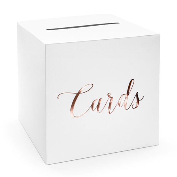 Rose Gold Cards Wedding Post Box – product image 1