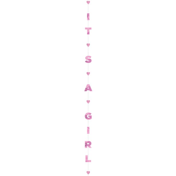 Its A Girl Glitter Paper Balloon Tail - 1.8m – product image 1