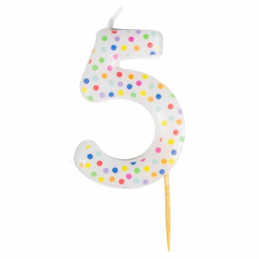 Number 5 Dots Candle
