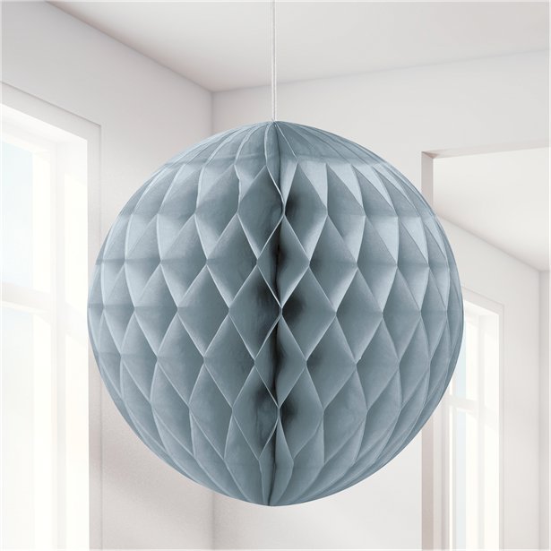 Silver Honeycomb Ball Decoration - 20cm – product image 1